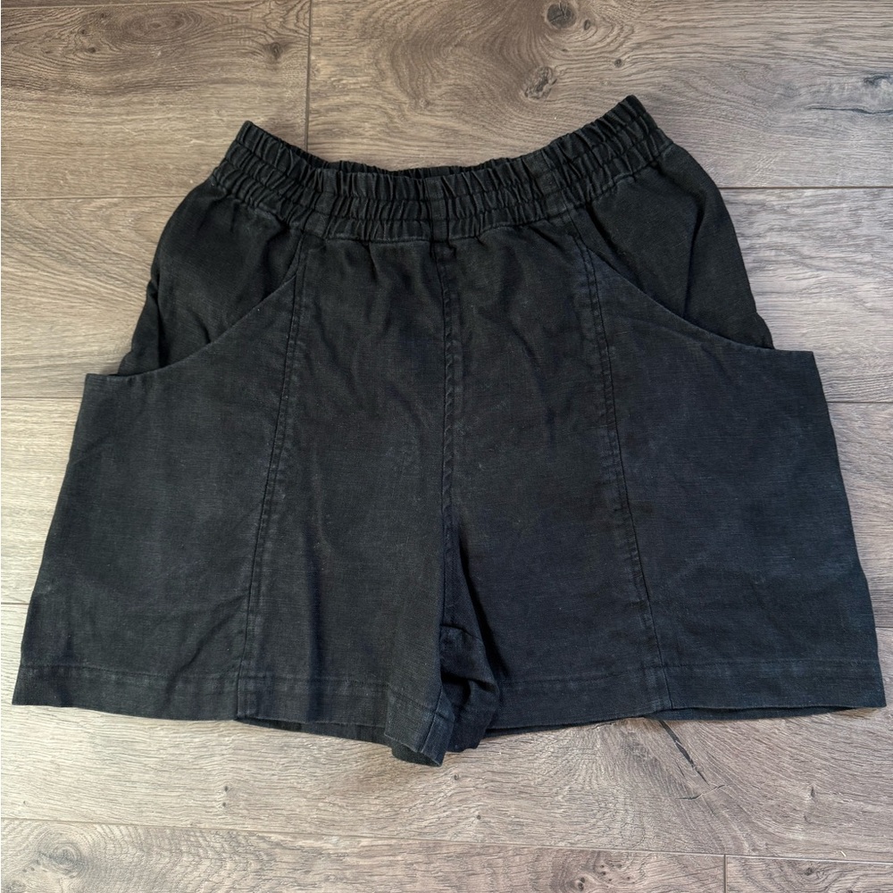 SOLD ELSEWHERE Clyde Work Short in Midweight Linen - Black / 8